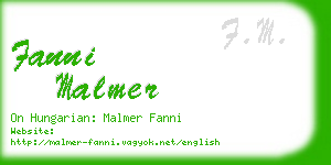 fanni malmer business card